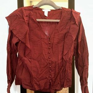 H&M buttoned long sleeve blouse